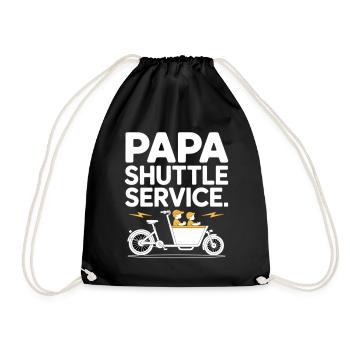 Papa Shuttle Service Cargo Bike Papa - Drawstring Bag - black - Front