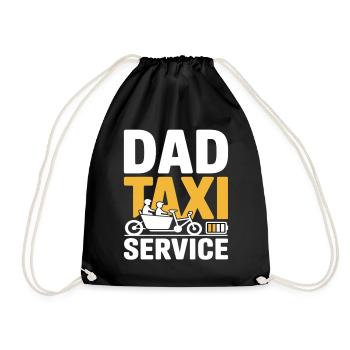 Dad Taxi Service Cargo Bike Dad - Drawstring Bag - black - Front