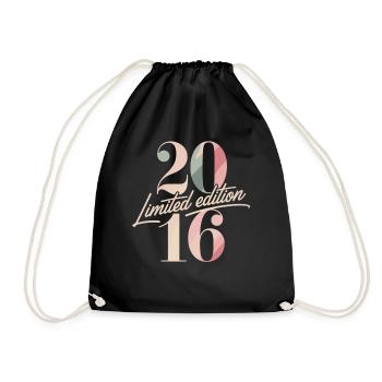 Limited Edition 2016 Geburtstag Vintage - Turnbeutel - Schwarz - Vorne