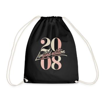 Limited Edition 2008 Geburtstag Vintage - Turnbeutel - Schwarz - Vorne