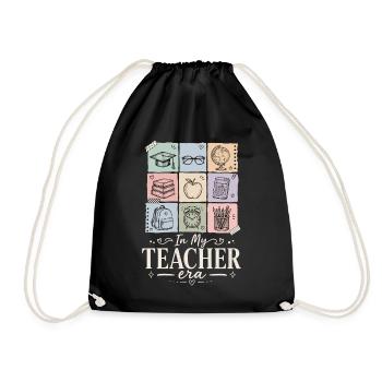 Lehrerin Teacher Era Schule Shirt - Turnbeutel - Schwarz - Vorne