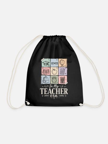 Lehrerin Teacher Era Schule Shirt - Turnbeutel - Schwarz