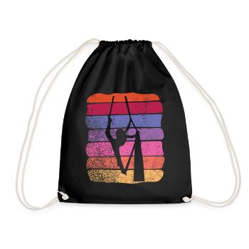 Vertical Cloth Vintage Aerial Acrobatics Aerial Silk - Drawstring Bag - black - Front