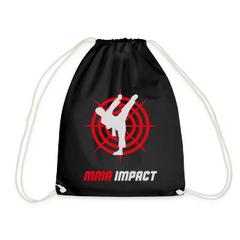 MMA Fight Impact Emblem  - Drawstring Bag - black - Front