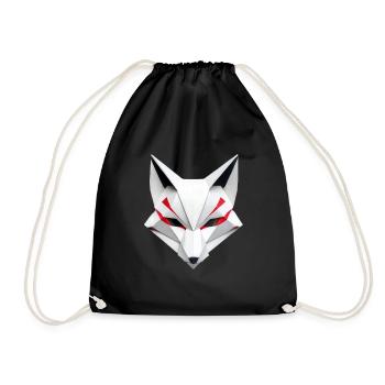 Kitsune Fuchsmaske Origami Japan Mythologie Inari  - Turnbeutel - Schwarz - Vorne