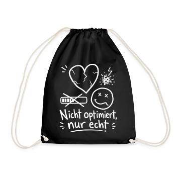 Nicht Optimiert Nur Echt - Turnbeutel - Schwarz - Vorne
