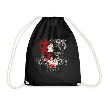 Rythme de cœur : silhouette romantique en Art nouveau - Sac de sport léger - noir - Devant