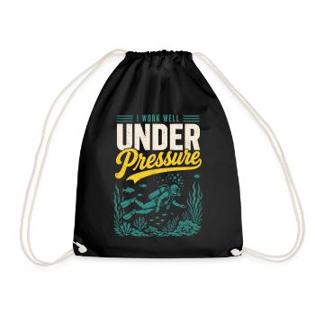 Diver Under Pressure Shirt - Drawstring Bag - black - Front