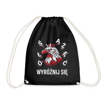 Polen Stolz Weißer Adler Wyróżnij Się - Turnbeutel - Schwarz - Vorne