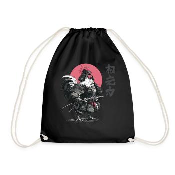 Imprimé d’armure samouraï coq - Sac de sport léger - noir - Devant