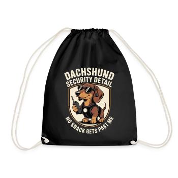 Dackel Snackwache - Turnbeutel - Schwarz - Vorne