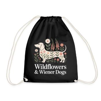 Fleurs de teckel - Sac de sport léger - noir - Devant