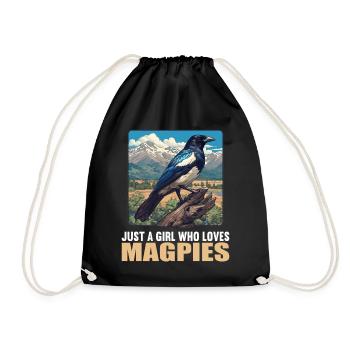Magpies Magpie - Drawstring Bag - black - Front