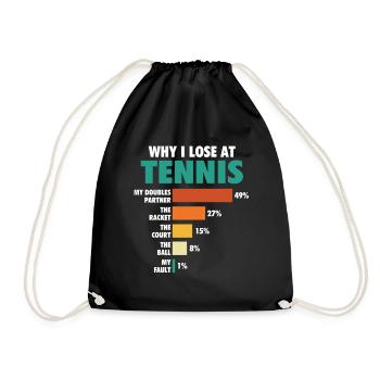 Pourquoi je perds au tennis graphique histogramme drôle - Sac de sport léger - noir - Devant