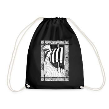 Dragon Boat of the Norsemen - Vikings - Drawstring Bag - black - Front