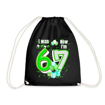 I was 6 Now Im 7 Birthday Shirt Kids 7 Birthday - Drawstring Bag - black - Front