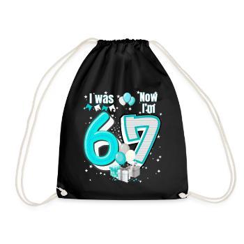 I was 6 Now Im 7 Birthday Shirt Kids 7 Birthday - Drawstring Bag - black - Front