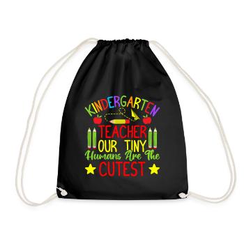 Enseignante de maternelle Tiny Humans Kindergarten la plus mignonne - Sac de sport léger - noir - Devant