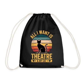Musical Theatre All I Want My Cat & Theater Gift - Drawstring Bag - black - Front