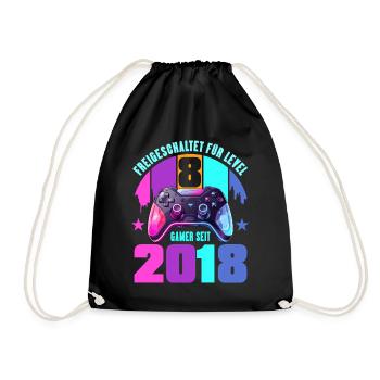 8th Birthday Young Girls - Drawstring Bag - black - Front