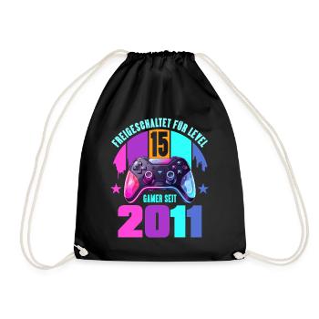 15th Birthday Young Girls - Drawstring Bag - black - Front