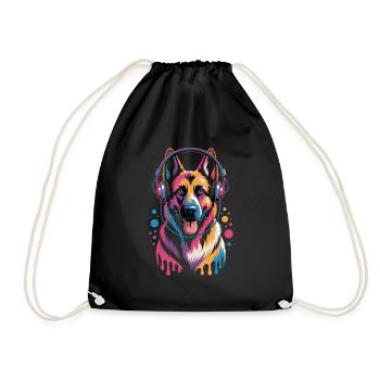 Berger allemand - Sac de sport léger - noir - Devant