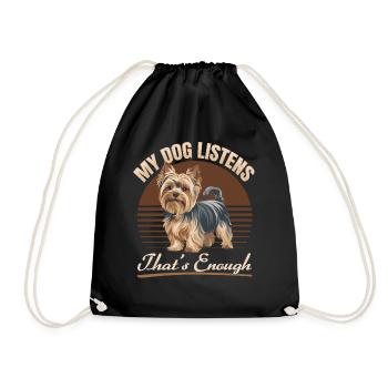Yorkshire Terrier Yorkie Dog Breed - Drawstring Bag - black - Front