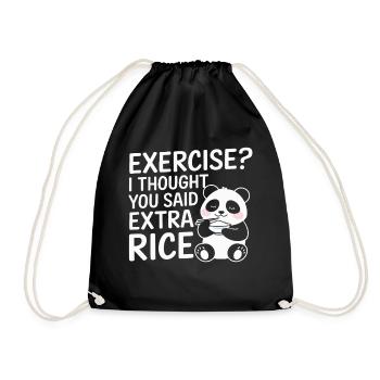 Panda calls for extra rice - Drawstring Bag - black - Front