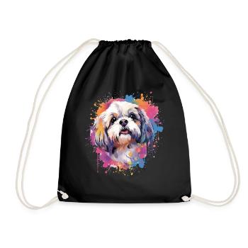 Chien Shih Tzu Art Coloré - Sac de sport léger - noir - Devant