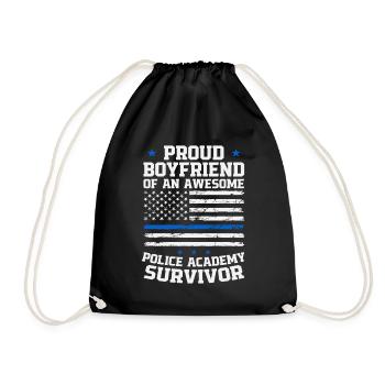 Proud boyfriend of an awesome Police Academy - Drawstring Bag - black - Front