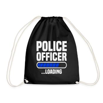  Police Officer loading Police School Grad Police - Drawstring Bag - black - Front
