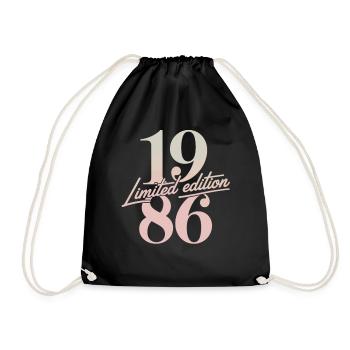 Jahrgang 1986 Limited Edition Retro - Turnbeutel - Schwarz - Vorne