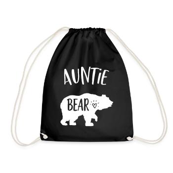 Auntie Bear Silhouette - Drawstring Bag - black - Front