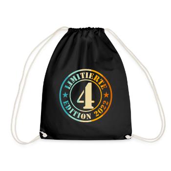 4th Birthday Young Girls - Drawstring Bag - black - Front