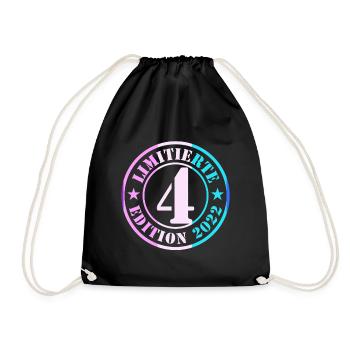 4th Birthday Young Girls - Drawstring Bag - black - Front