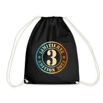 3rd Birthday Young Girls - Drawstring Bag - black - Front