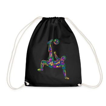 Soccer Colorful Soccer Players Kids Soccer Players - Drawstring Bag - black - Front