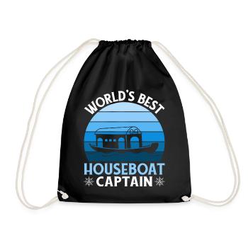 Weltbester Hausboot Kapitän - Turnbeutel - Schwarz - Vorne