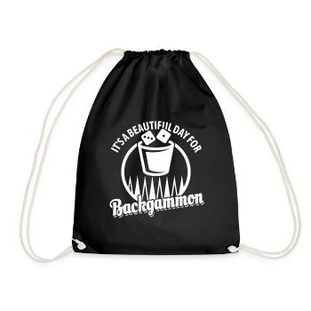 C’est une belle journée pour le backgammon | Jeu de société - Sac de sport léger - noir - Devant