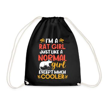 Rat, house rat, rat owner, rat lover - Drawstring Bag - black - Front