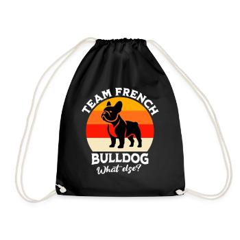 Team French Bulldog - Drawstring Bag - black - Front