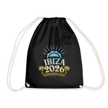 Ibiza 2026 Bunt - Turnbeutel - Schwarz - Vorne