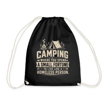 Diction de luxe du camping : blague sur le prix des tentes - Sac de sport léger - noir - Devant