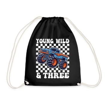 Young Wild & Three Monster Truck - Drawstring Bag - black - Front