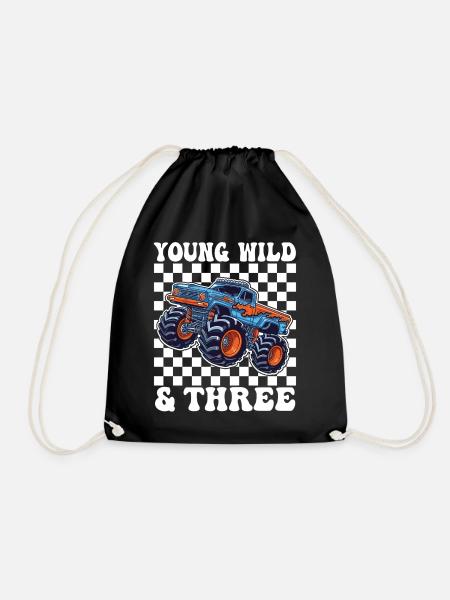 Young Wild & Three Monster Truck - Turnbeutel - Schwarz