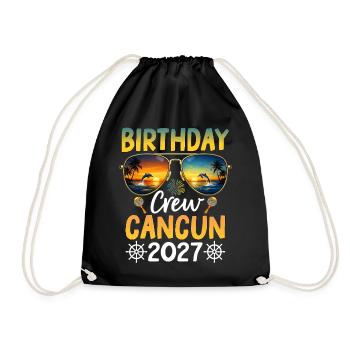 Birthday Crew Cancun 2027 - Drawstring Bag - black - Front