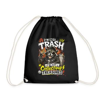 Raccoon Treasure Rocker - Turnbeutel - Schwarz - Vorne