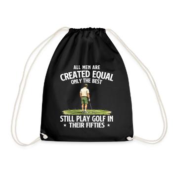 Best Men Golf In Their Fifties Humor - Drawstring Bag - black - Front