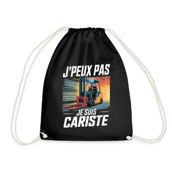 T-Shirt Humour Cariste Chariot Élévateur Cadeau - Sac de sport léger - noir - Devant