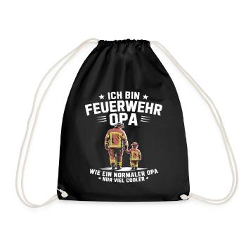 Feuerwehr Opa Cooler Großvater Spruch - Turnbeutel - Schwarz - Vorne